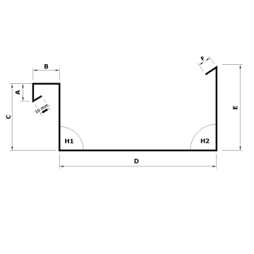 Zinken bakgoot type E