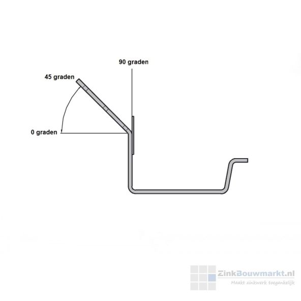 Standaard dakgootbeugel voor zinken bakgoot