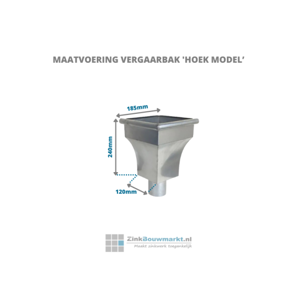 Vergaarbak hoek model Ø80