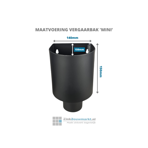 Zinken vergaarbak 'Mini' zwart antraciet 80mm