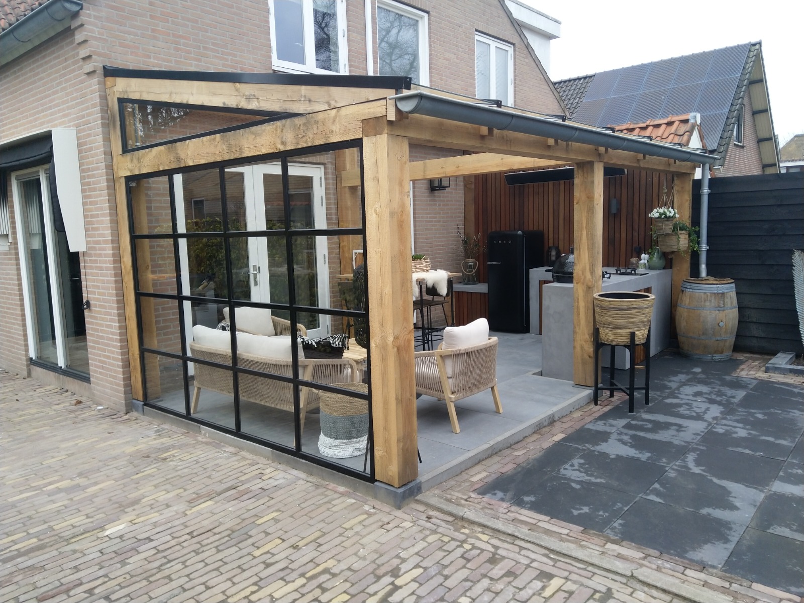 Zinken dakgoot veranda